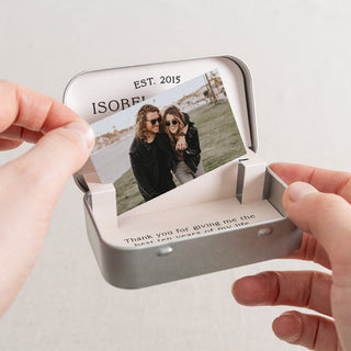 Leafy Anniversary Mini Photo Card Keepsake Tin