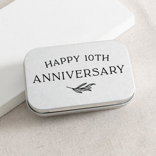 Leafy Anniversary Mini Photo Card Keepsake Tin