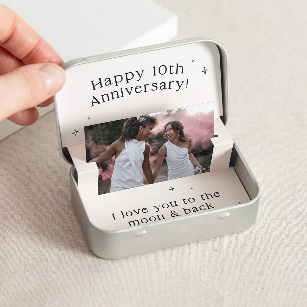 Mini Photo Card Starry Anniversary Mini Photo Card Keepsake Tin – No Ordinary Gift