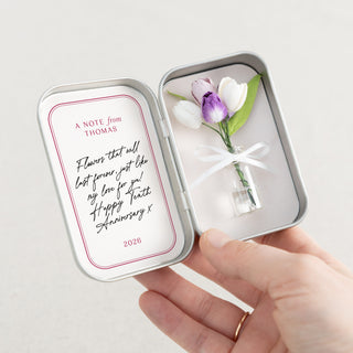 Forever Tulips Anniversary Keepsake in Mini Tin
