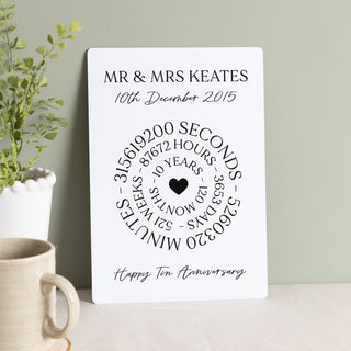 Circular Timeline Tin Anniversary Metal Print