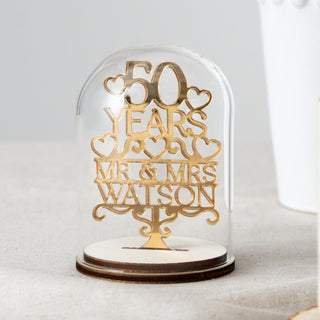 50th Gold Anniversary Personalised Keepsake Dome