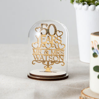 50th Gold Anniversary Personalised Keepsake Dome