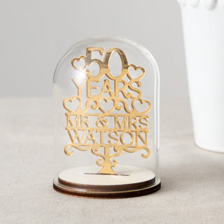 50th Gold Anniversary Personalised Keepsake Dome