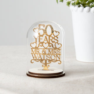50th Gold Anniversary Personalised Keepsake Dome