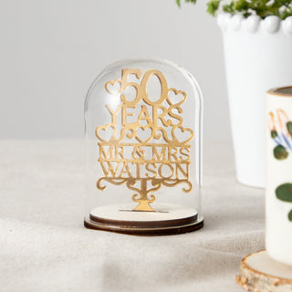 50th Gold Anniversary Personalised Keepsake Dome