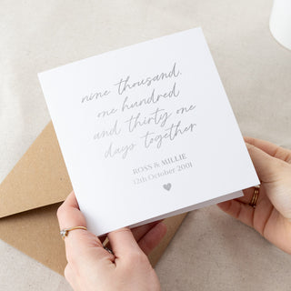 Number of Days Together Foiled Silver Anniversary Card