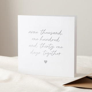 9131 Days Together Foiled Silver Anniversary Card