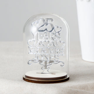 25th Silver Anniversary Personalised Keepsake Dome