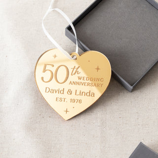50th Anniversary Gold Acrylic Hanging Decoration