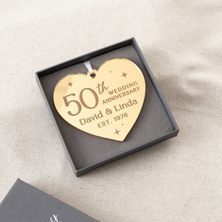 50th Anniversary Gold Acrylic Hanging Decoration