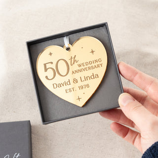 50th Anniversary Gold Acrylic Hanging Decoration