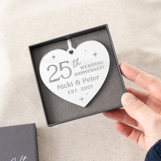 25th Anniversary Silver Acrylic Hanging Decoration