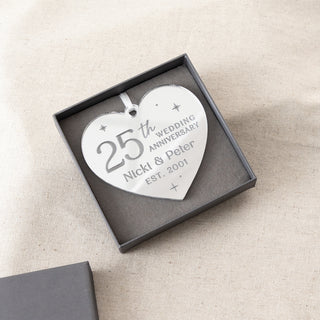 25th Anniversary Silver Acrylic Hanging Decoration