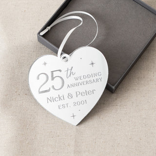 25th Anniversary Silver Acrylic Hanging Decoration
