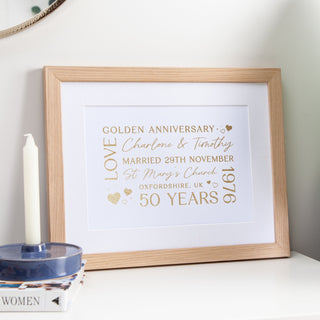 Gold Foiled 50th Anniversary Details Print