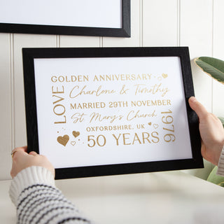 Gold Foiled 50th Anniversary Details Print