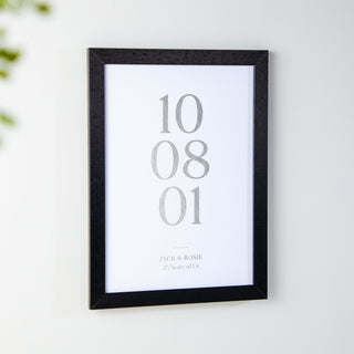 Special Date Foiled Silver Anniversary Print