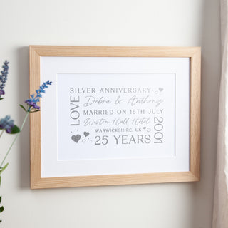 Silver Foiled 25th Anniversary Details Print