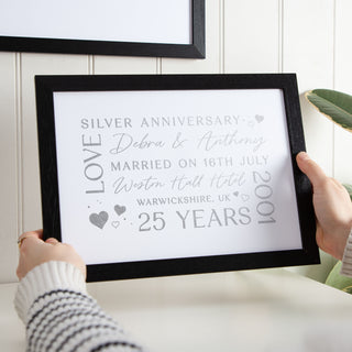 Silver Foiled 25th Anniversary Details Print