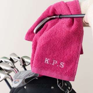Embroidered Initials Personalised Ladies Golf Towel
