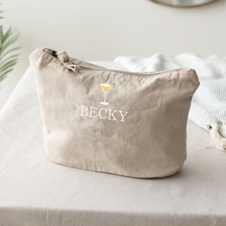 Embroidered Holiday Design Travel Toiletry Bag