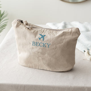 Embroidered Holiday Design Travel Toiletry Bag