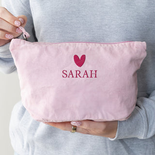 Embroidered Icon Personalised Washed Finish Pouch