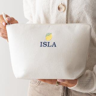 Embroidered Fruity Design Kids Travel Snack Pouch