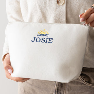Embroidered Holiday Design Felt Travel Bag