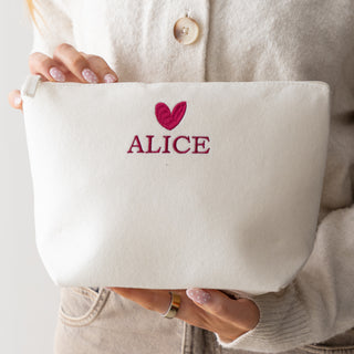 Embroidered Icon Personalised Felt Accessory Bag