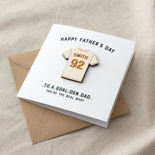 Wooden Football Shirt Father's Day Card