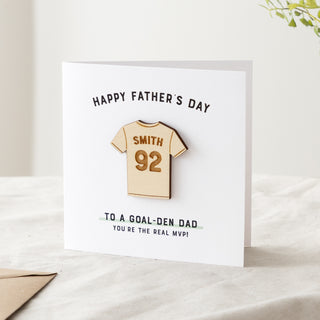Wooden Football Shirt Father's Day Card