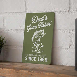 Gone Fishing Personalised Metal Sign