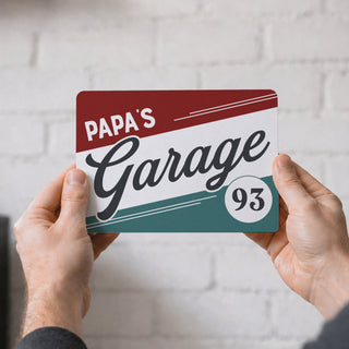 Classic Stripe Metal Garage Sign