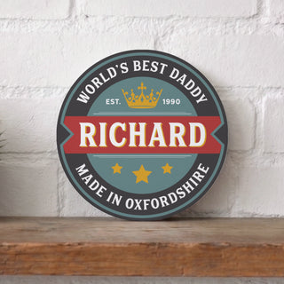 Beer Mat Style Personalised Metal Sign