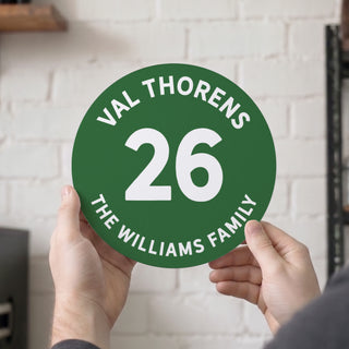 Family Ski Piste Marker Style Metal Sign