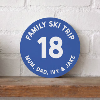 Family Ski Piste Marker Style Metal Sign