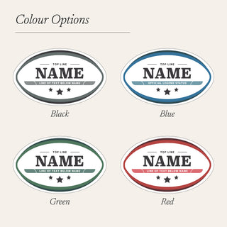 Rugby Ball Style Personalised Metal Sign