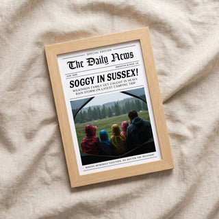 Father's Day Newspaper Style Family Photo Print