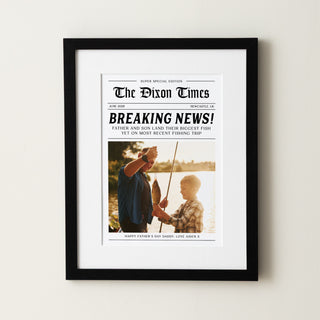 Father's Day Newspaper Style Fishing Photo Print