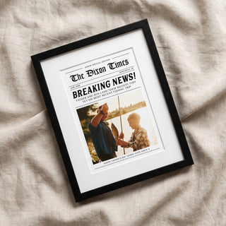 Father's Day Newspaper Style Family Photo Print