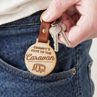Vehicle Icon Engraved Wooden Keyring