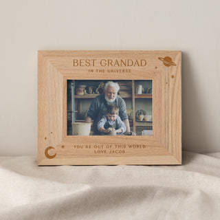 Moon & Planet Design Engraved Photo Frame