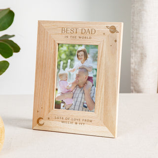 Moon & Planet Design Engraved Photo Frame