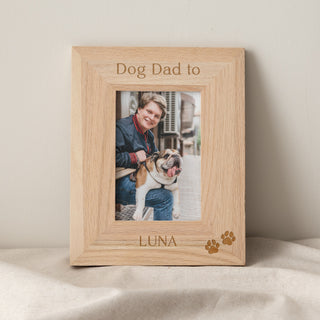 Best Dog Dad Engraved Photo Frame