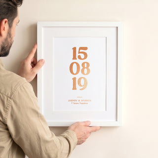 Special Date Foiled Copper Anniversary Print