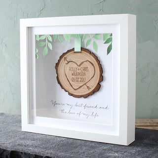 Personalised 3D Wooden Tree Slice Keepsake Frame