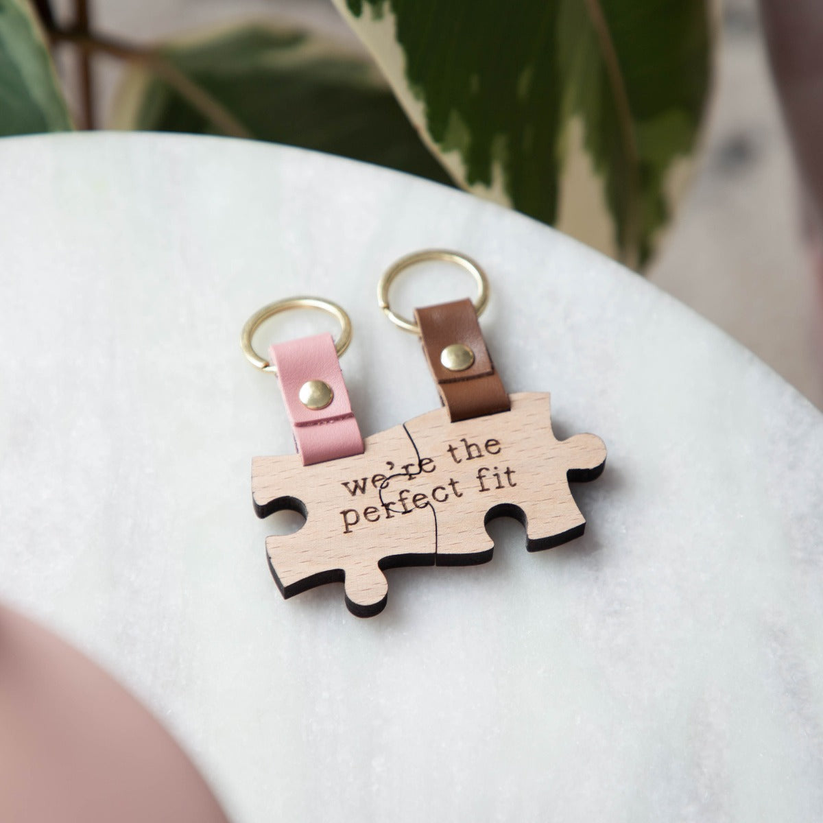 Key Chains Couple Puzzle Keyring Clear Acrylic 2x Jigsaw Puzzle