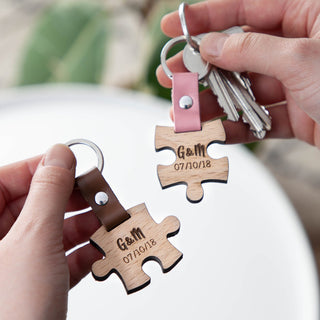 Wooden Puzzle Set of Keyrings